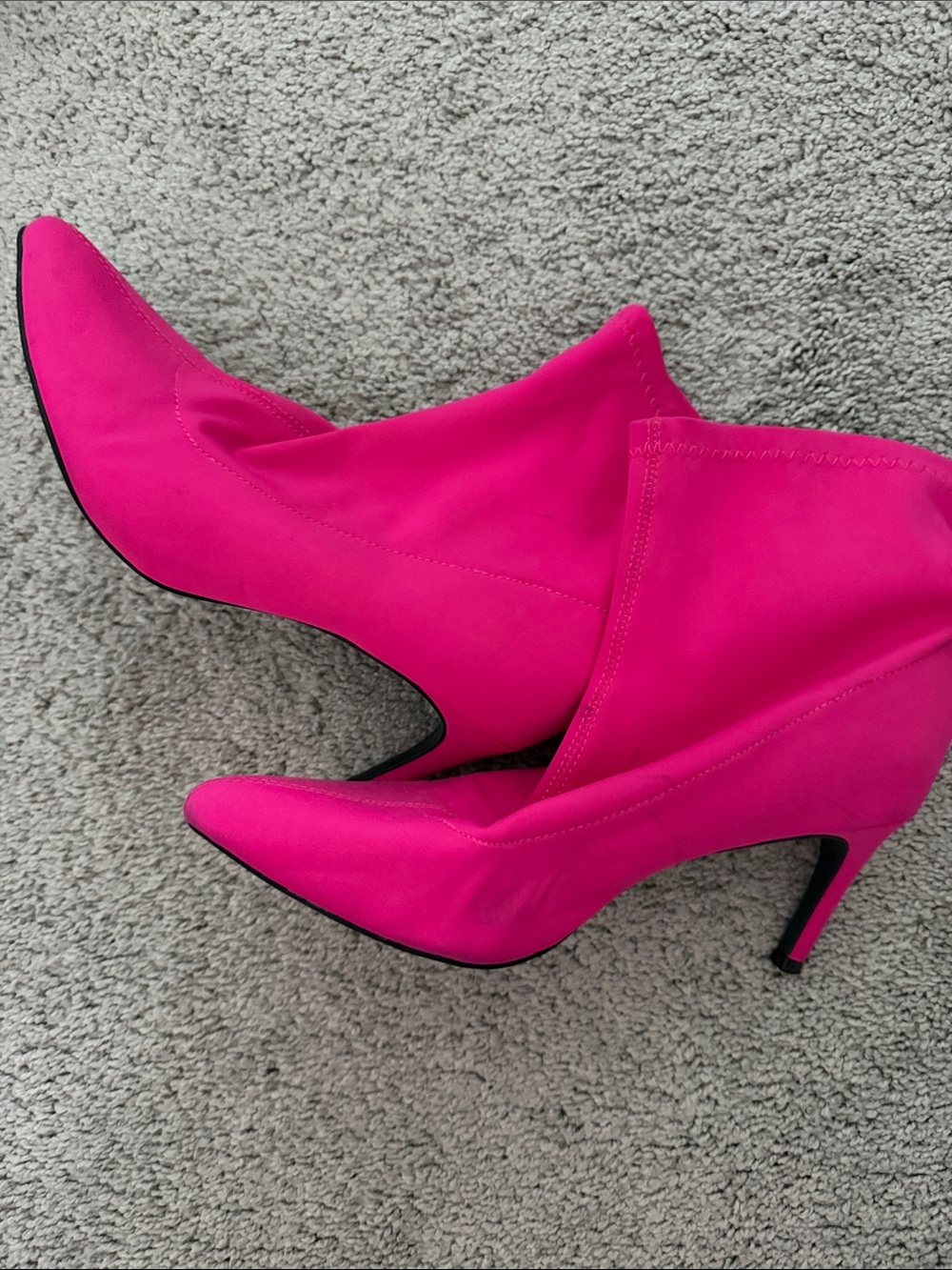 a new day Hot Pink Pointed Toe Stiletto Ankle Boots